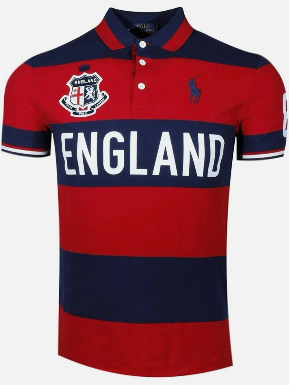 Ralph Lauren Red & Navy England Rugby Polo